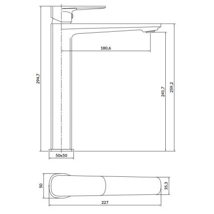 Cersanit S951-393 - Umyvadlová baterie LARGA 29,5 cm zlatá