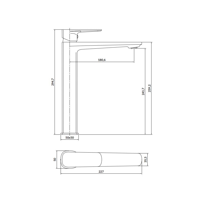 Cersanit S951-393 - Umyvadlová baterie LARGA 29,5 cm zlatá