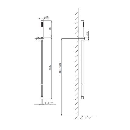 Cersanit S951-618 - Sprchová sada ZEN černá