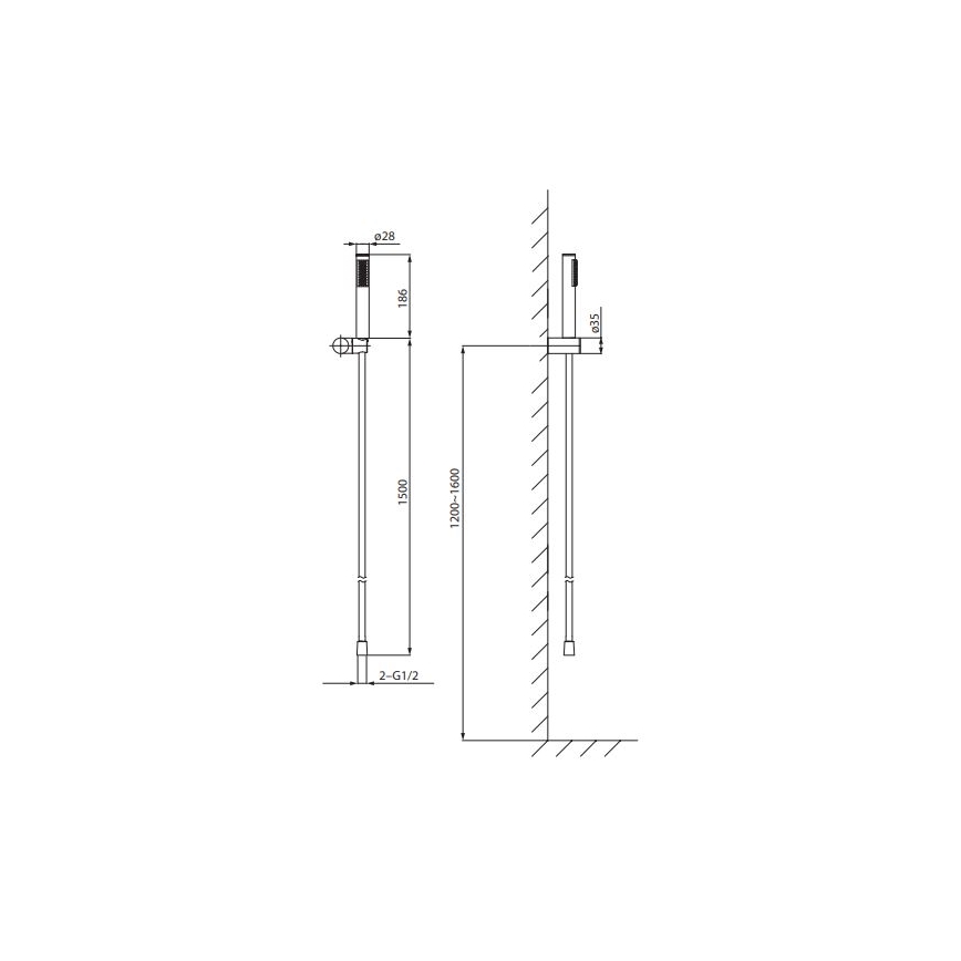 Cersanit S951-618 - Sprchová sada ZEN černá