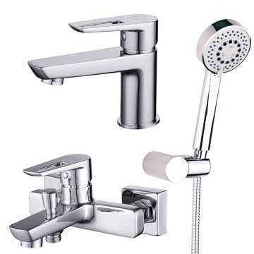 Cersanit S952-003 -Vanová sada s baterií + umyvadlová baterie MILLE lesklý chrom