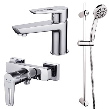 Cersanit S952-004 - Sprchová sada s baterií + umyvadlová baterie MILLE lesklý chrom