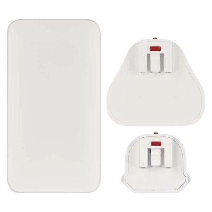 Cestovní adaptér s výměnnými nástavci USB GaN 100-250V