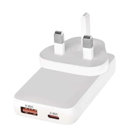 Cestovní adaptér s výměnnými nástavci USB GaN 100-250V