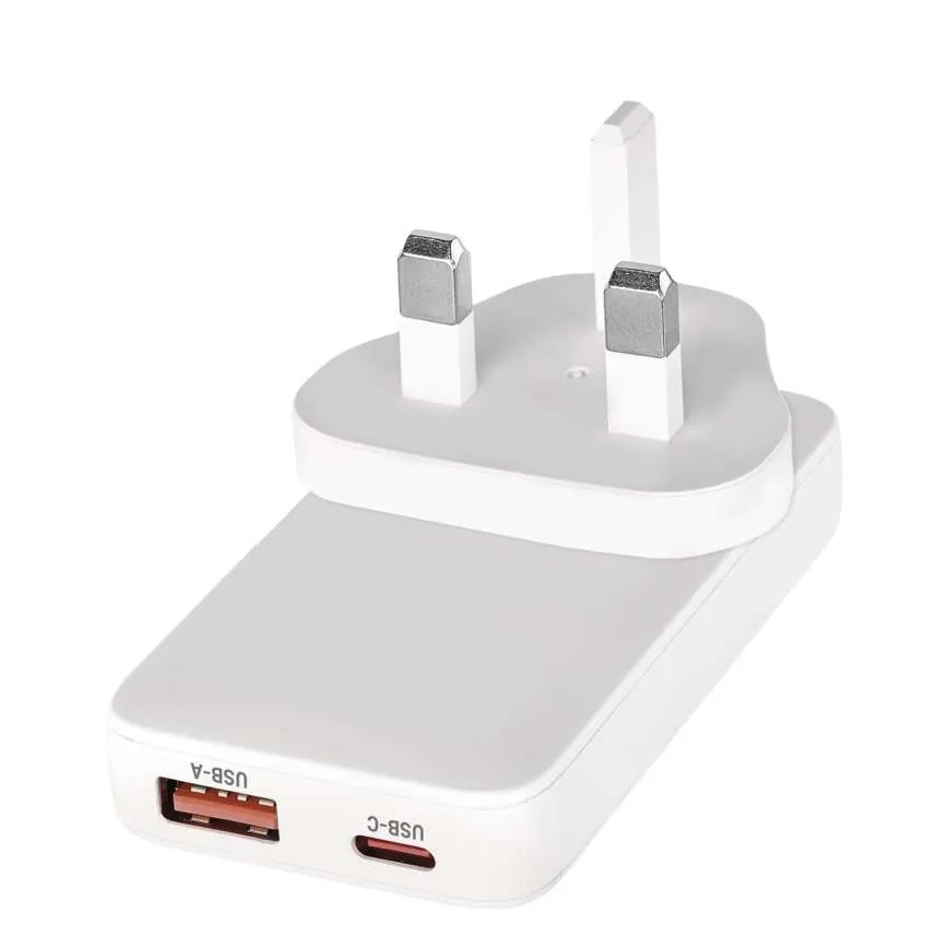 Cestovní adaptér s výměnnými nástavci USB GaN 100-250V