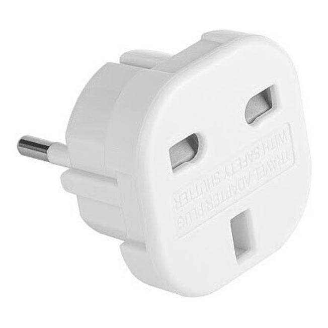 Cestovní adaptér UK/EU 230V bílá