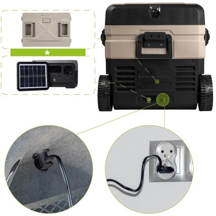 Cestovní lednička s LCD displejem 39 l 230V/12V/24V hnědá