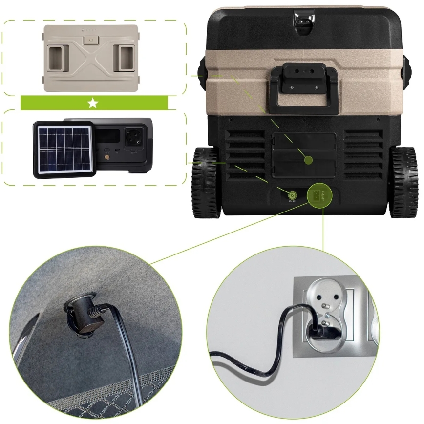 Cestovní lednička s LCD displejem 39 l 230V/12V/24V hnědá