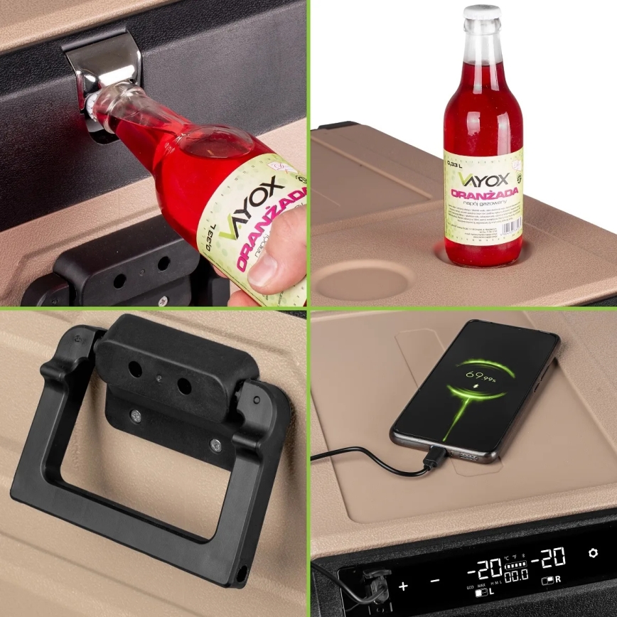 Cestovní lednička s LCD displejem 39 l 230V/12V/24V hnědá