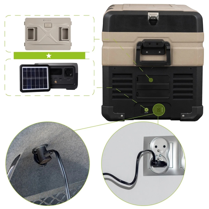 Cestovní lednička s LCD displejem 39 l 230V/12V/24V hnědá
