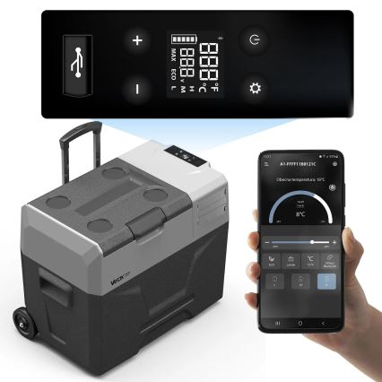 Cestovní lednička s LCD displejem 40 l 230V/12V/24V černá
