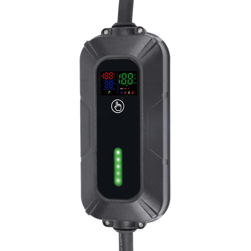 Cestovní nabíjecí stanice pro elektromobily EV/PHEV AC Type 2 16A/380V 11kW IP55 5m + adaptér 230V 3,7kW + pouzdro