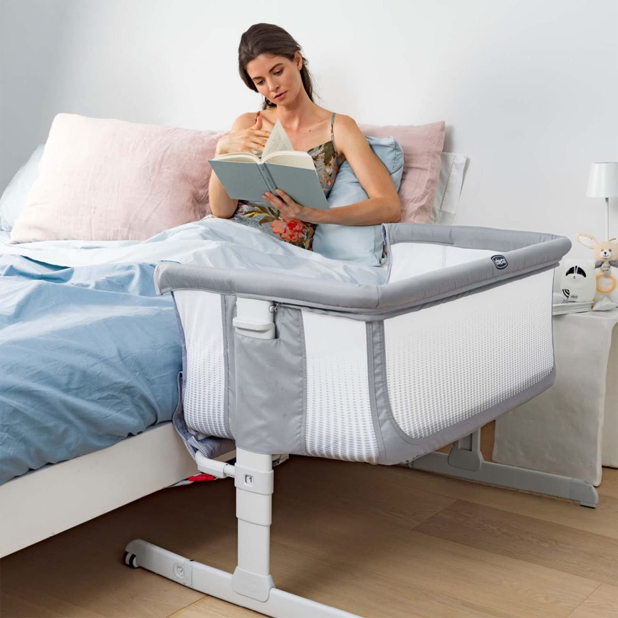 Chicco - Dětská postýlka NEXT2ME AIR světle šedá