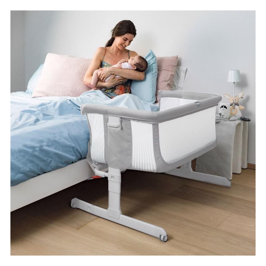 Chicco - Dětská postýlka NEXT2ME AIR světle šedá