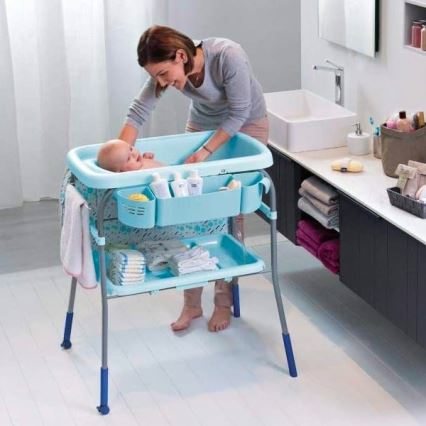 Chicco - Přebalovací stolek s vaničkou CUDDLE&BUBBLE modrá