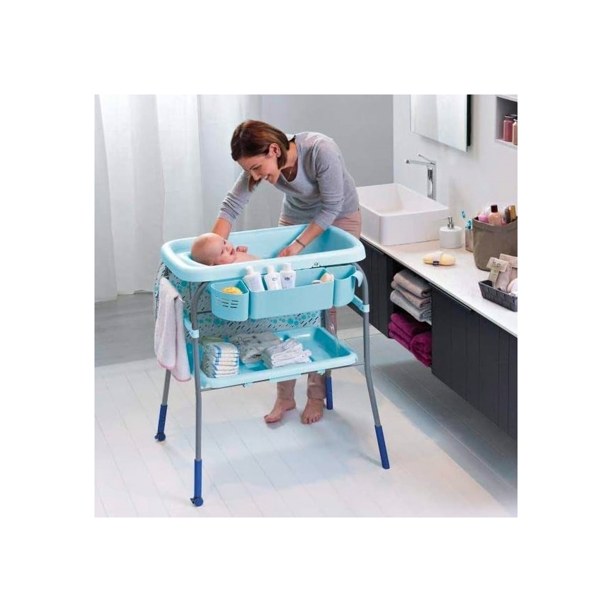Chicco - Přebalovací stolek s vaničkou CUDDLE&BUBBLE modrá