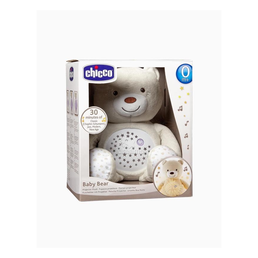 Chicco - Projektor s melodií BABY BEAR 3xAAA béžová
