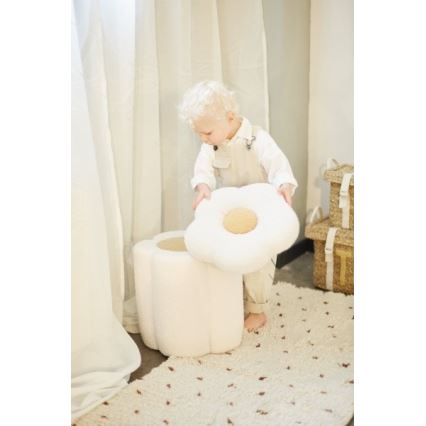 Childhome - Box na hračky FLOWER pr. 35 cm krémová