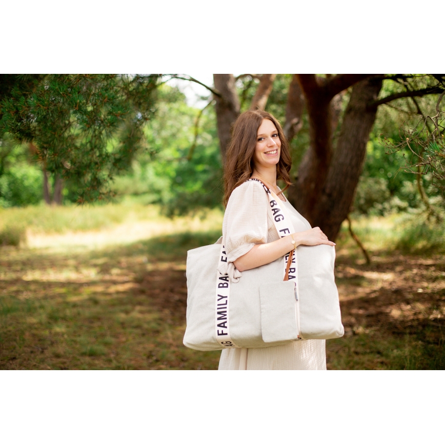 Childhome - Cestovní taška FAMILY BAG CANVAS bílá