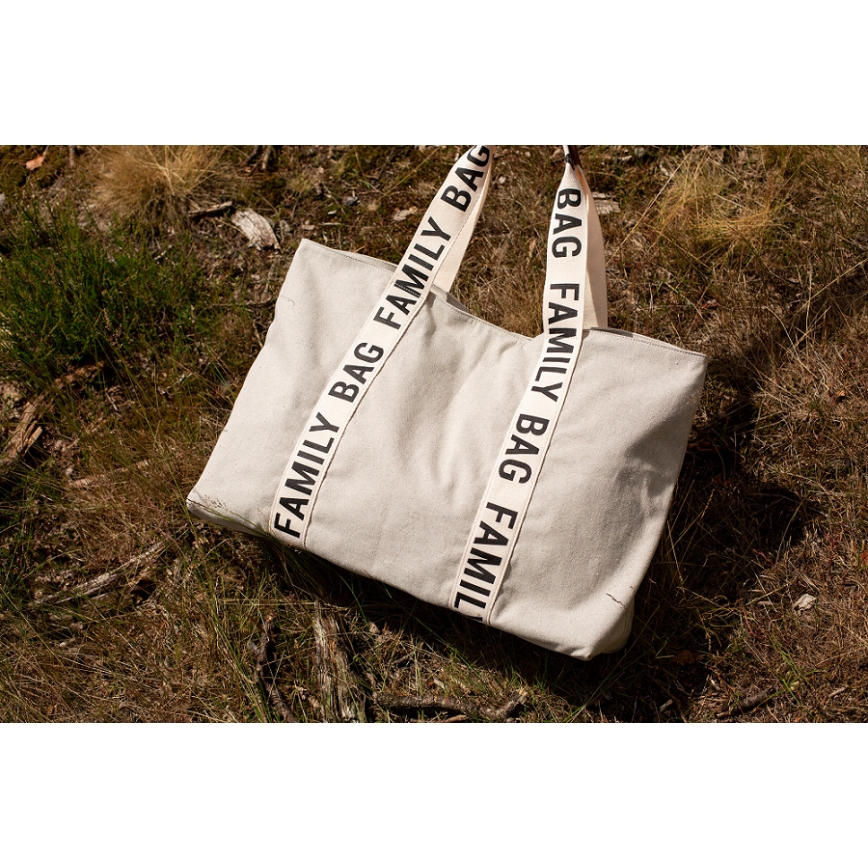 Childhome - Cestovní taška FAMILY BAG CANVAS bílá
