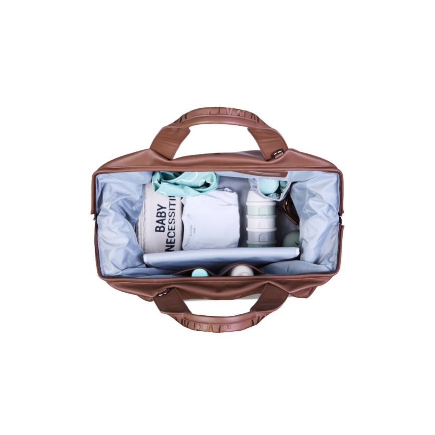 Childhome - Přebalovací taška MOMMY BAG LEATHER hnědá