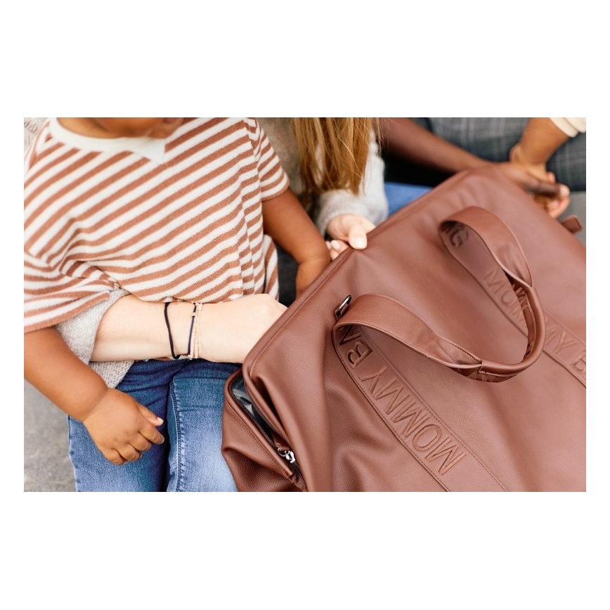 Childhome - Přebalovací taška MOMMY BAG LEATHER hnědá