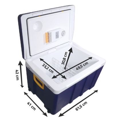 Chladící box pojízdný 60W/230/12V 50 l modrá/žlutá