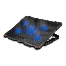 Chladící podložka pro notebook 5x ventilátor 2xUSB černá