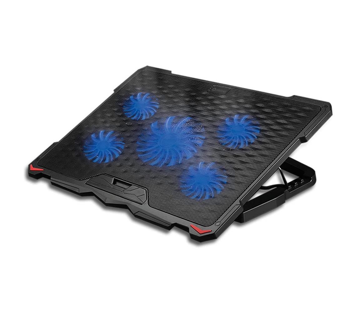 Platinet Chladící podložka pro notebook 5x ventilátor 2xUSB černá PL0282