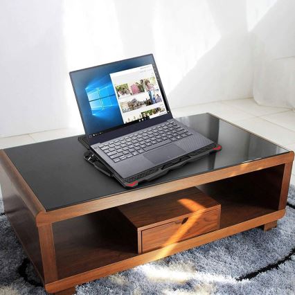 Chladící podložka pro notebook 5x ventilátor 2xUSB černá