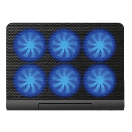 Chladící podložka pro notebook 6x ventilátor 2xUSB černá