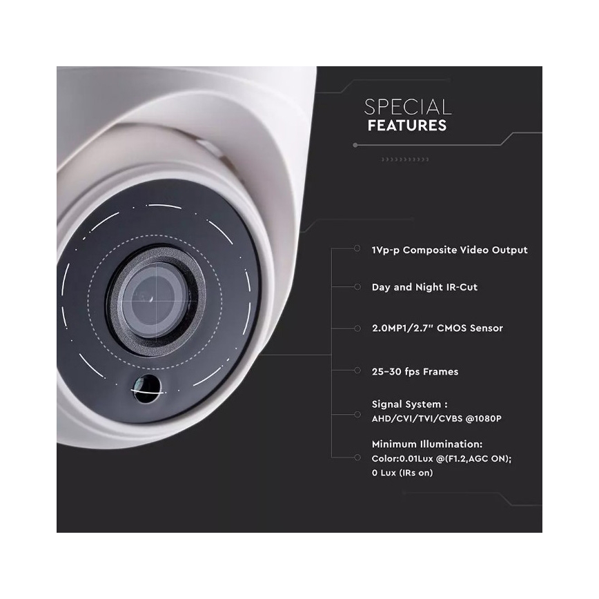 Chytrá bezpečnostní kamera LED/3W/12V 1080p