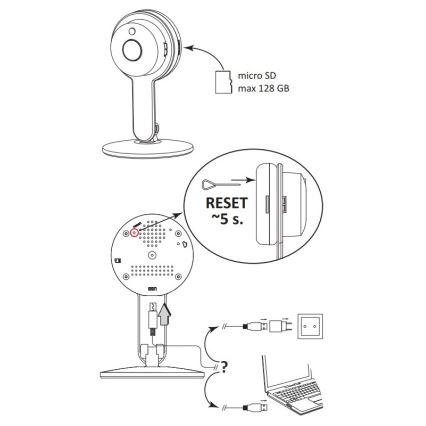 Chytrá kamera COSMO LED/230V/Wi-Fi Tuya