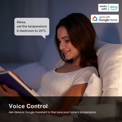 Chytrá termostatická hlavice s LCD displejem 2xAA Tuya