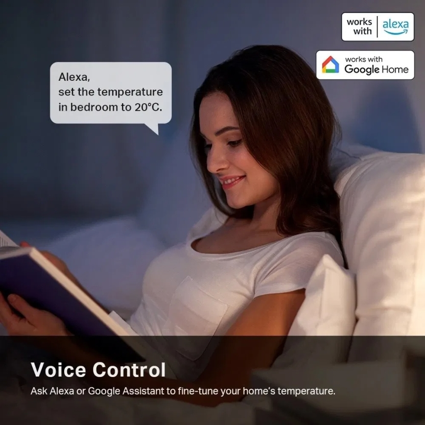 Chytrá termostatická hlavice s LCD displejem 2xAA Tuya