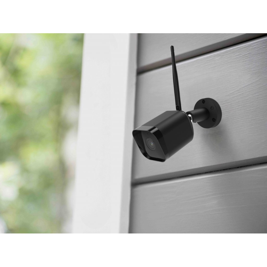 Chytrá venkovní kamera se senzorem Full HD 1080p 12V IP65 Wi-Fi Tuya černá