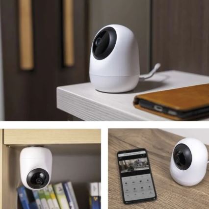 Chytrá vnitřní otočná kamera se senzorem pohybu GoSmart 5V Wi-Fi Tuya bílá