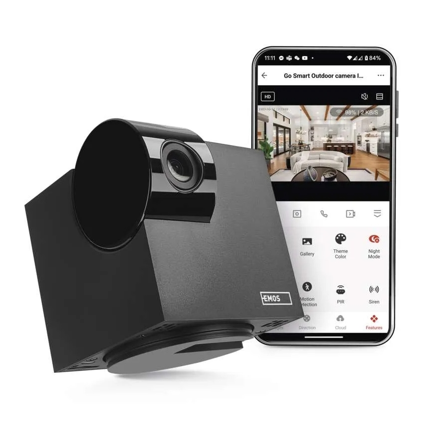 Chytrá vnitřní otočná kamera se senzorem pohybu GoSmart 5V Wi-Fi Tuya černá
