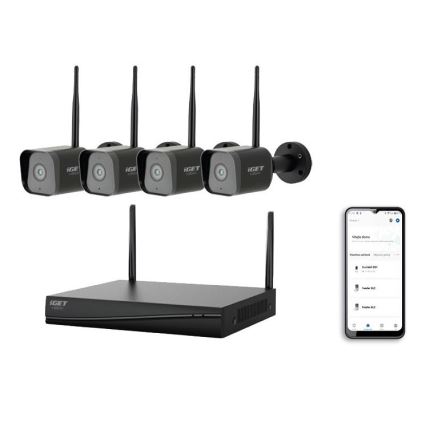 Chytrý kamerový systém + 4x kamera se senzorem 2K+ 12V IP65 Wi-Fi