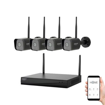 Chytrý kamerový systém + 4x kamera se senzorem 2K+ 12V IP65 Wi-Fi Tuya