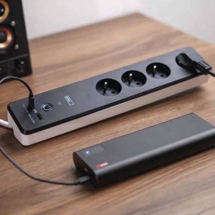 Chytrý prodlužovací kabel s vypínačem GoSmart 4Z + 1xUSB-A + 1xUSB-C 2 m Wi-Fi Tuya