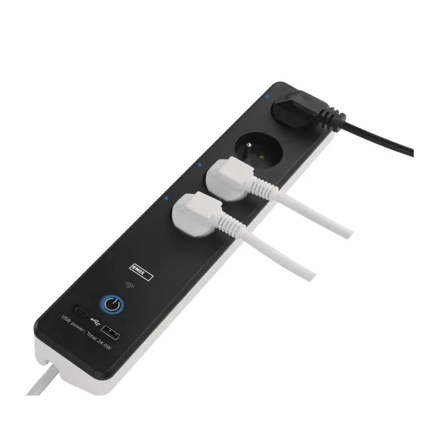 Chytrý prodlužovací kabel s vypínačem GoSmart 4Z + 1xUSB-A + 1xUSB-C 2 m Wi-Fi Tuya