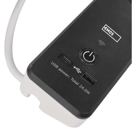 Chytrý prodlužovací kabel s vypínačem GoSmart 4Z + 1xUSB-A + 1xUSB-C 2 m Wi-Fi Tuya