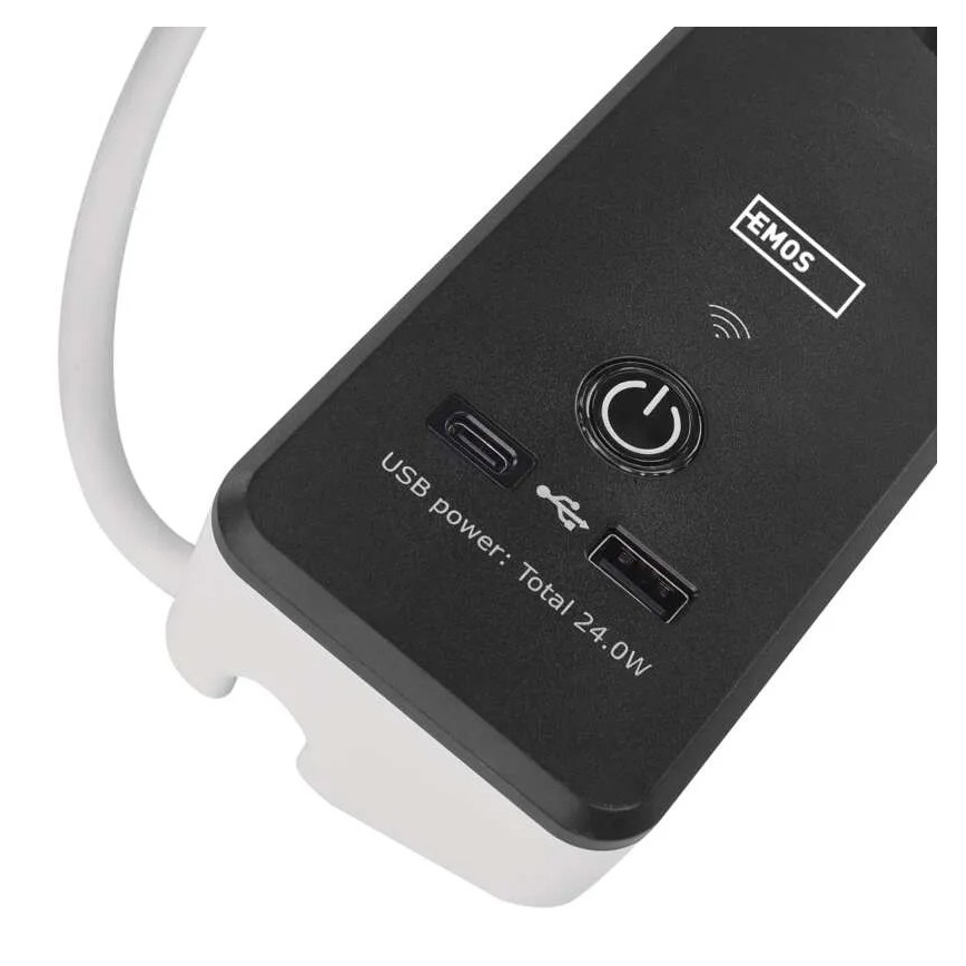 Chytrý prodlužovací kabel s vypínačem GoSmart 4Z + 1xUSB-A + 1xUSB-C 2 m Wi-Fi Tuya