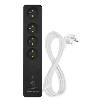 Chytrý prodlužovací kabel s vypínačem GoSmart 4Z + 1xUSB-A + 1xUSB-C 2 m Wi-Fi Tuya