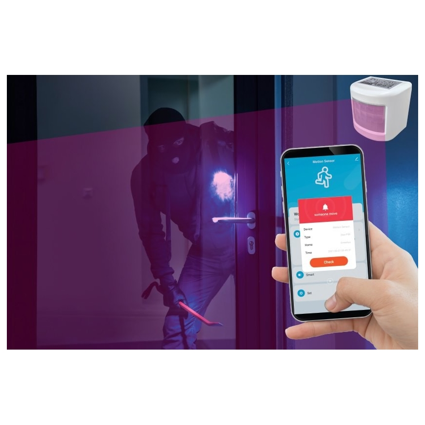 Chytrý senzor pohybu 3xAAA Wi-Fi Tuya