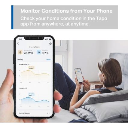 Chytrý senzor pro měření teploty a vlhkosti 1xCR2450