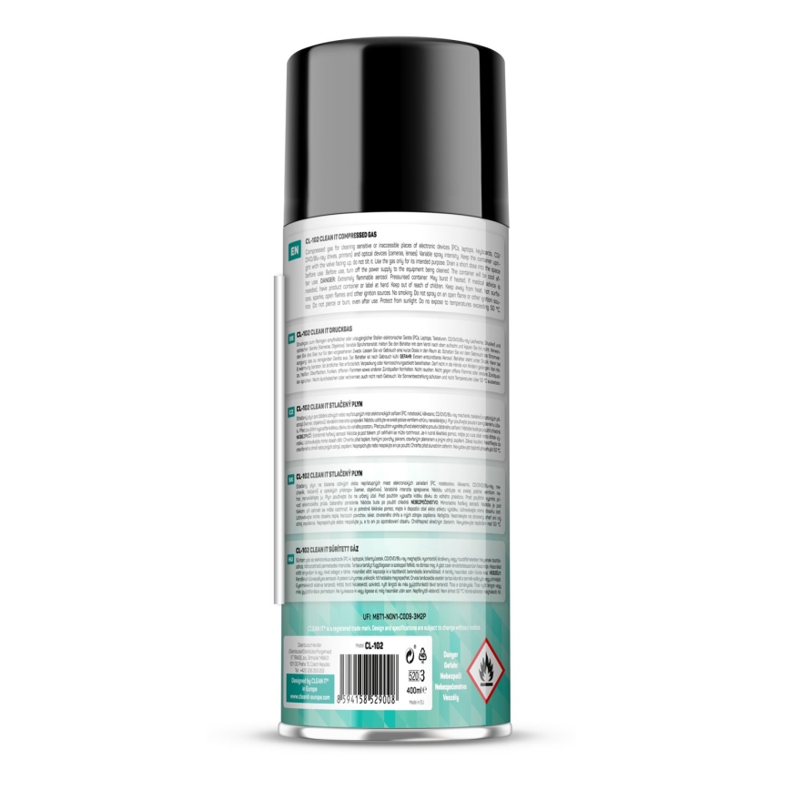 CLEAN IT CL-102 - Stlačený plyn pro čištění elektronických zařízení 400 ml