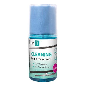 CLEAN IT CL-180 - Čistící roztok na obrazovky s utěrkou 200 ml