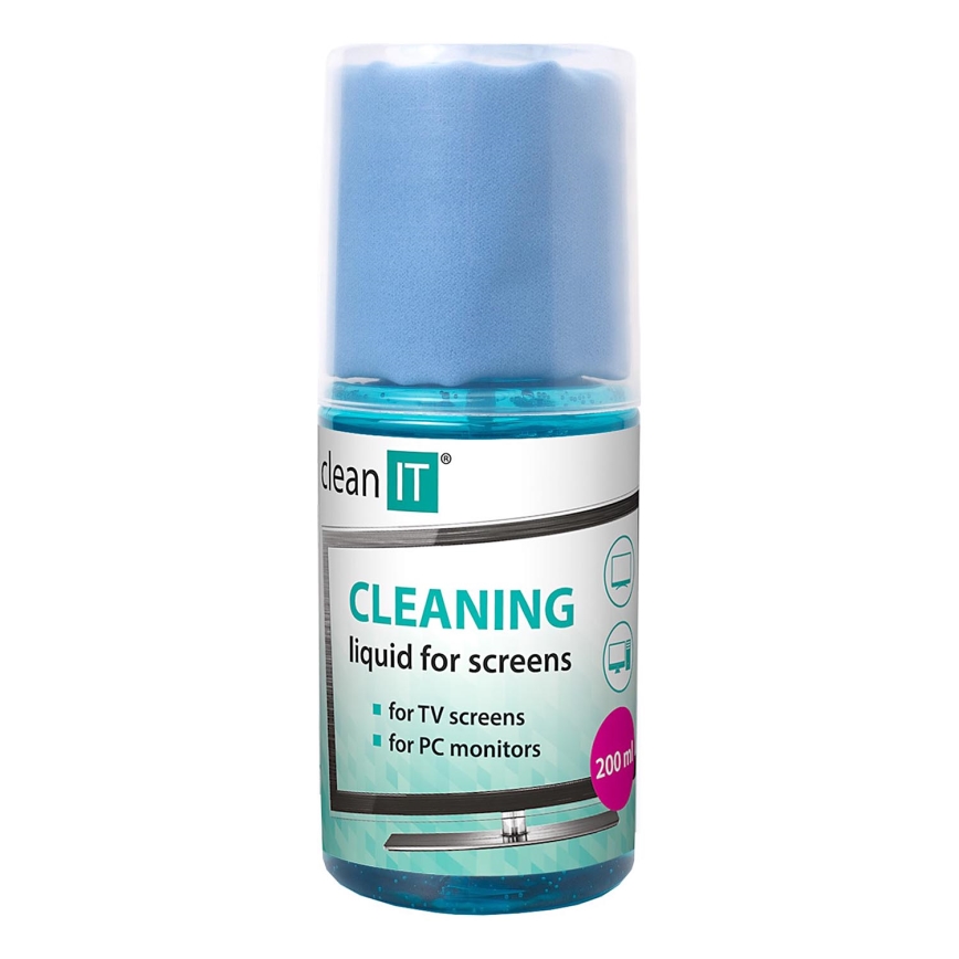 CLEAN IT CL-180 - Čistící roztok na obrazovky s utěrkou 200 ml